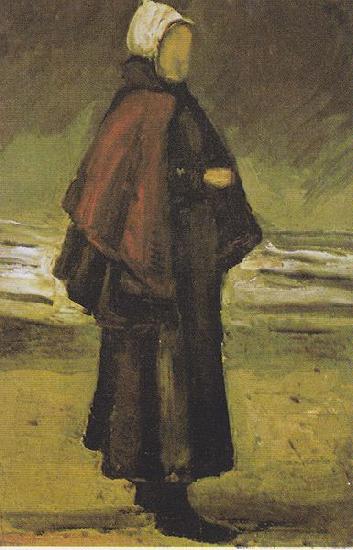 Vincent Van Gogh Fisherman's wife on the beach oil painting image